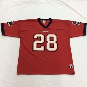 Vintage Logo 7 Mens Red XL Warrick Dunn #28 Tampa Bay Bucs Football Jersey